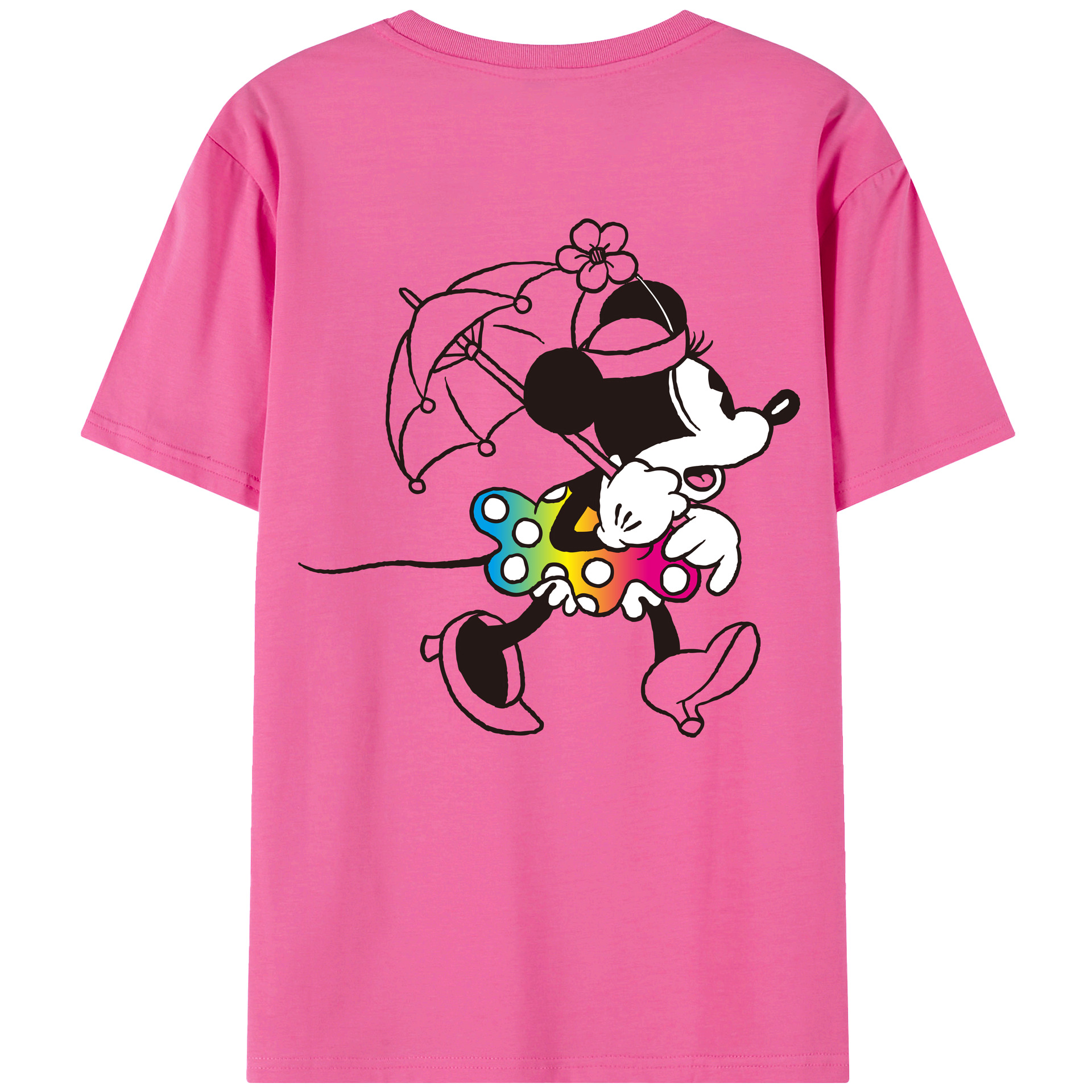 （画像用） ミッキーマウス Mickey Mouse レディース半袖Tシャツ(バックプリント)